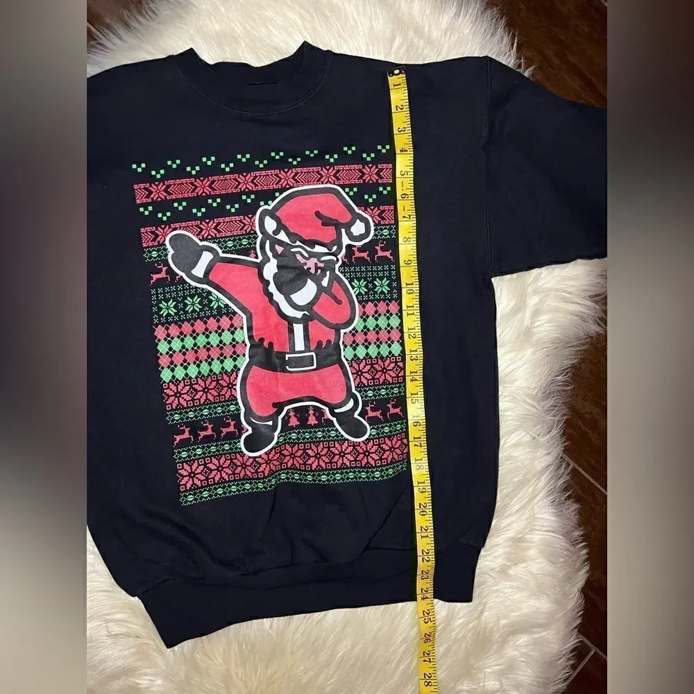 Hanes comfort blend black holiday screen print sweatshirt sz small